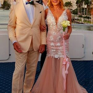 Dress rose pink wedding long / short